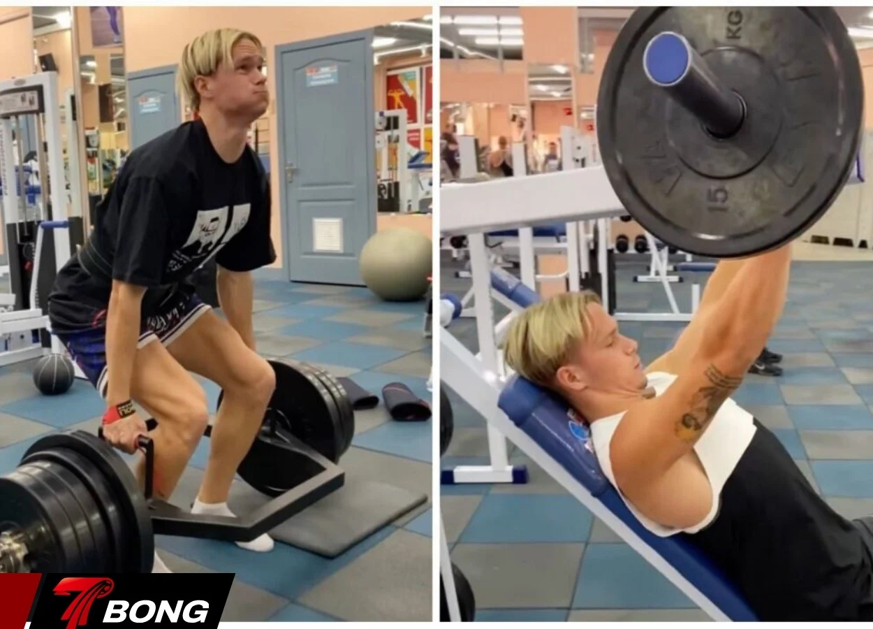 Mudryk nỗ lực tập luyện trong phòng gym